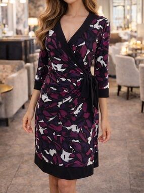 Apt. 9 Purple Floral Wrap Midi Dress